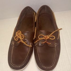 LL beans mens camp brown moccasins 9.5